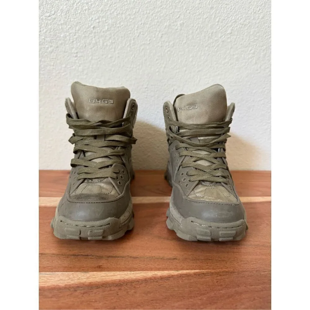 Zara boys 34 or 1-2 US army green chunky bulky high top fashion boots boys hikin